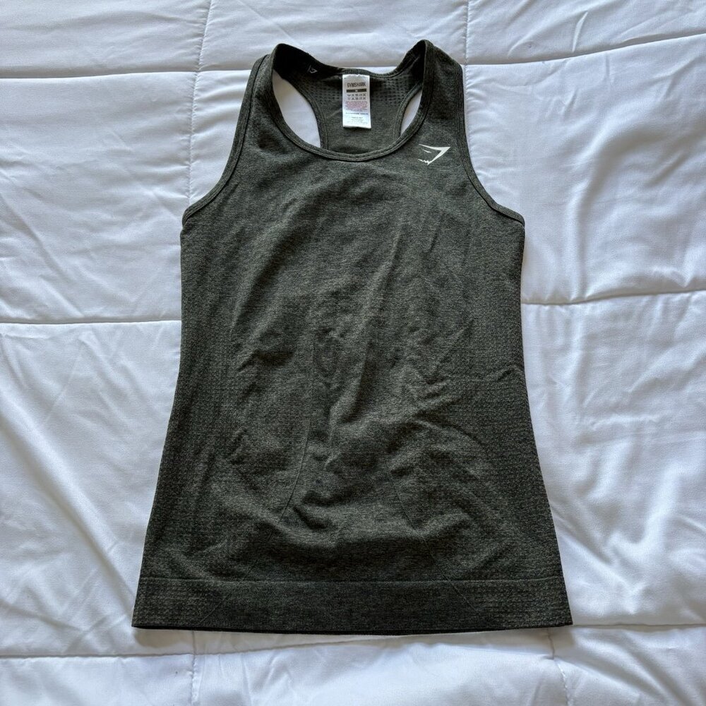 Gymshark Women's Olive Green Racerback Tank Top